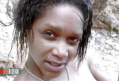 Interracial fucking at the beach with Shania a cute ebony babe